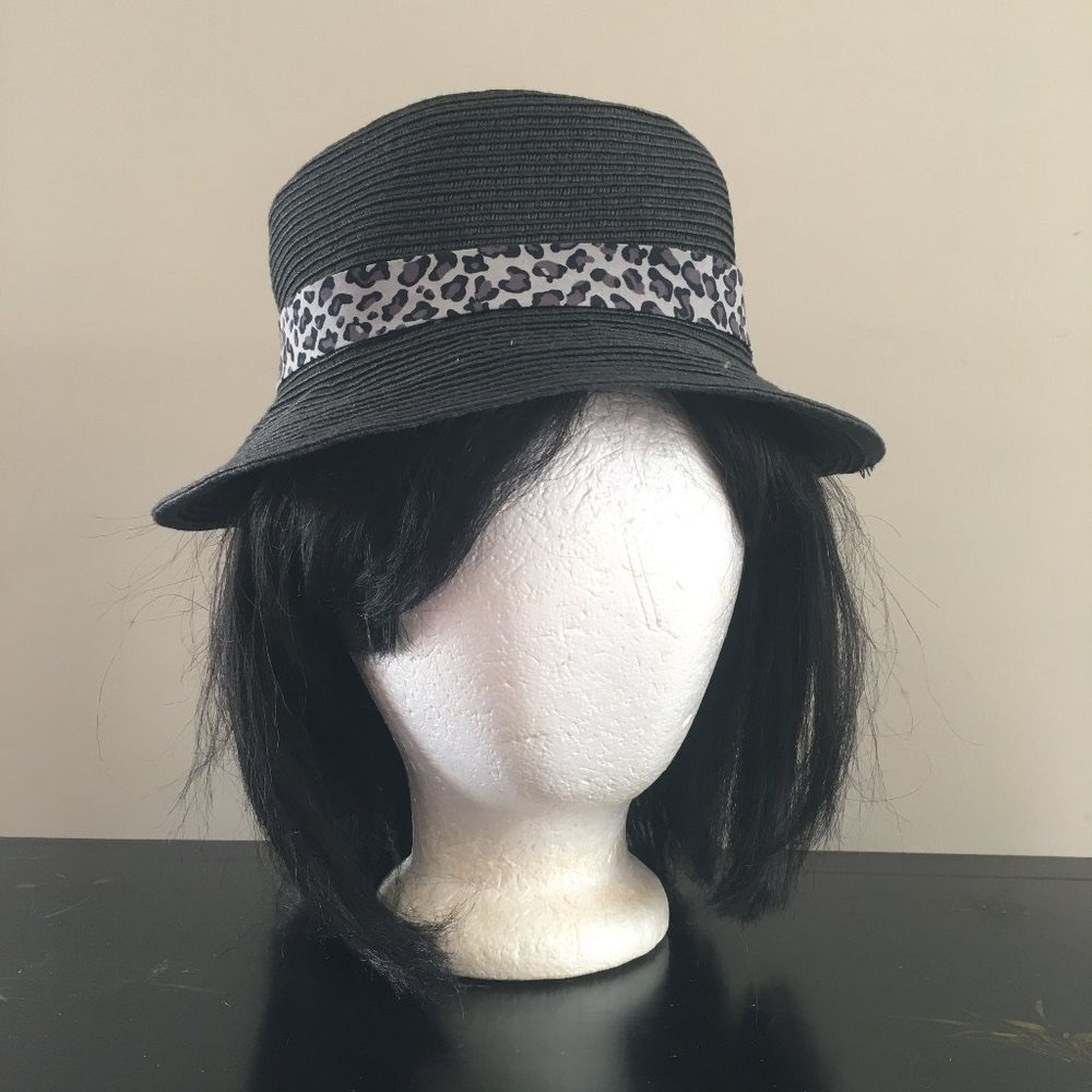 NWT Sun Hat with Leopard Trim